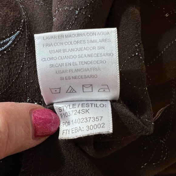 Sag Harbor Brown Floral Embroidered Button-Up Jacket XL Velour textured - Picture 8 of 11